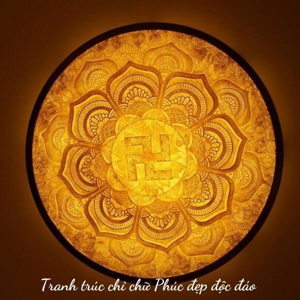 Tranh trúc chỉ chữ Phúc đẹp độc đáo