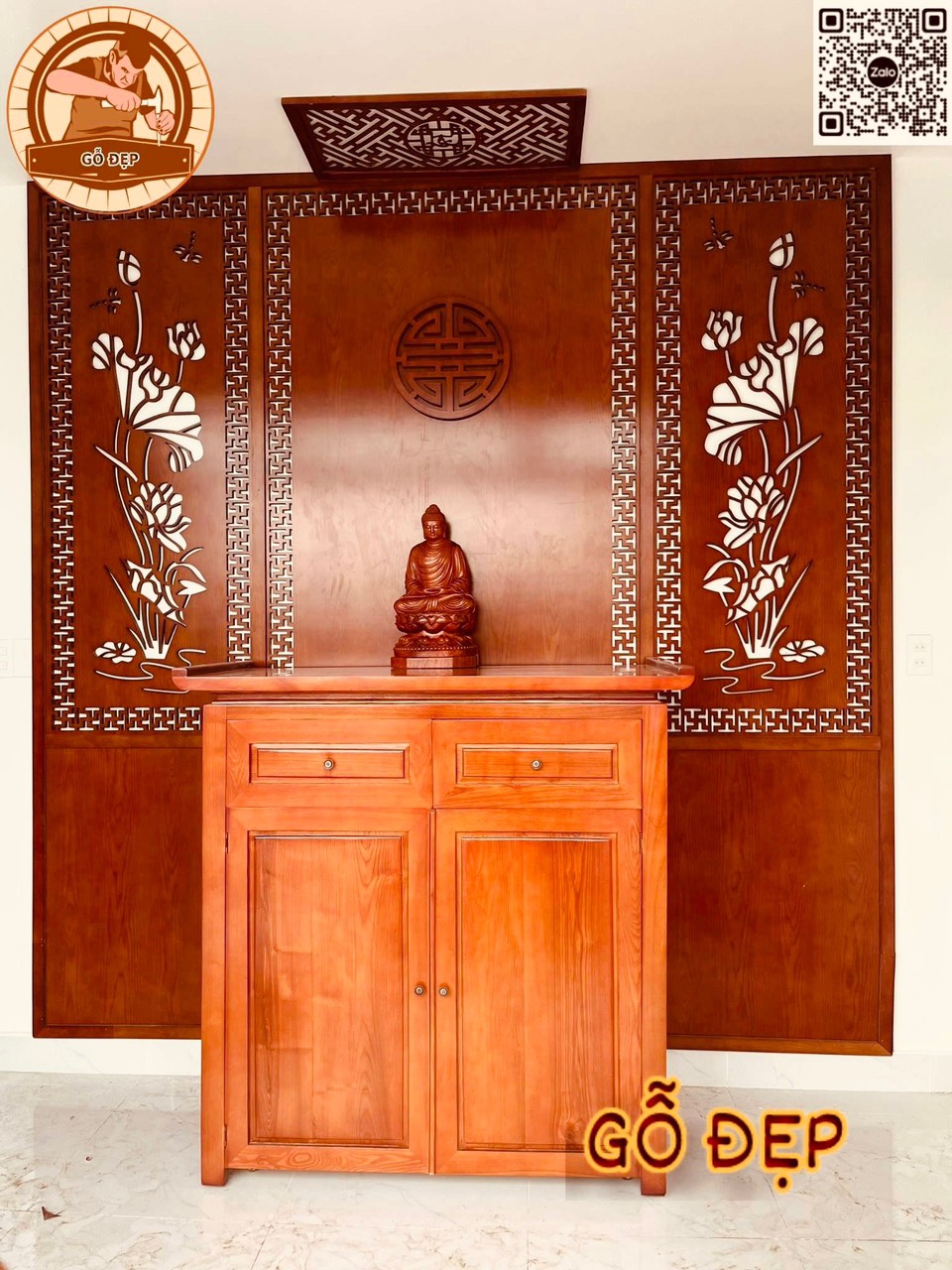 Tủ thờ hợp phong thủy giúp con cháu gửi gắm lòng thành đến tổ tiên