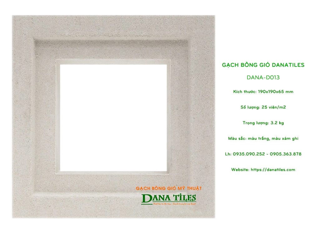 Gạch bông gió xi măng DanaTiles DANA-D07 màu trắng