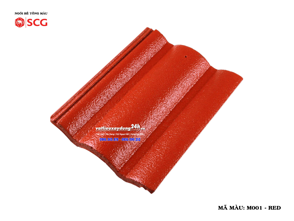 Ngói bê tông màu SCG Thái Lan - M001 màu đỏ