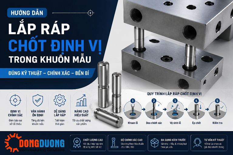 Lắp ráp chốt định vị trong khuôn mẫu đúng kỹ thuật