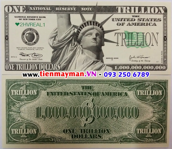 Tiền 1000 TỶ DOLLAR MỸ lưu niệm mệnh giá khủng - TIỀN 1000 TỶ USD Tiền ...