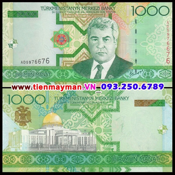 Tiền giấy Turkmenistan 1000 Manat 2005 UNC