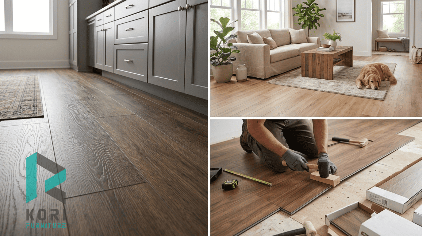 Các mẫu sàn nhựa được thi công