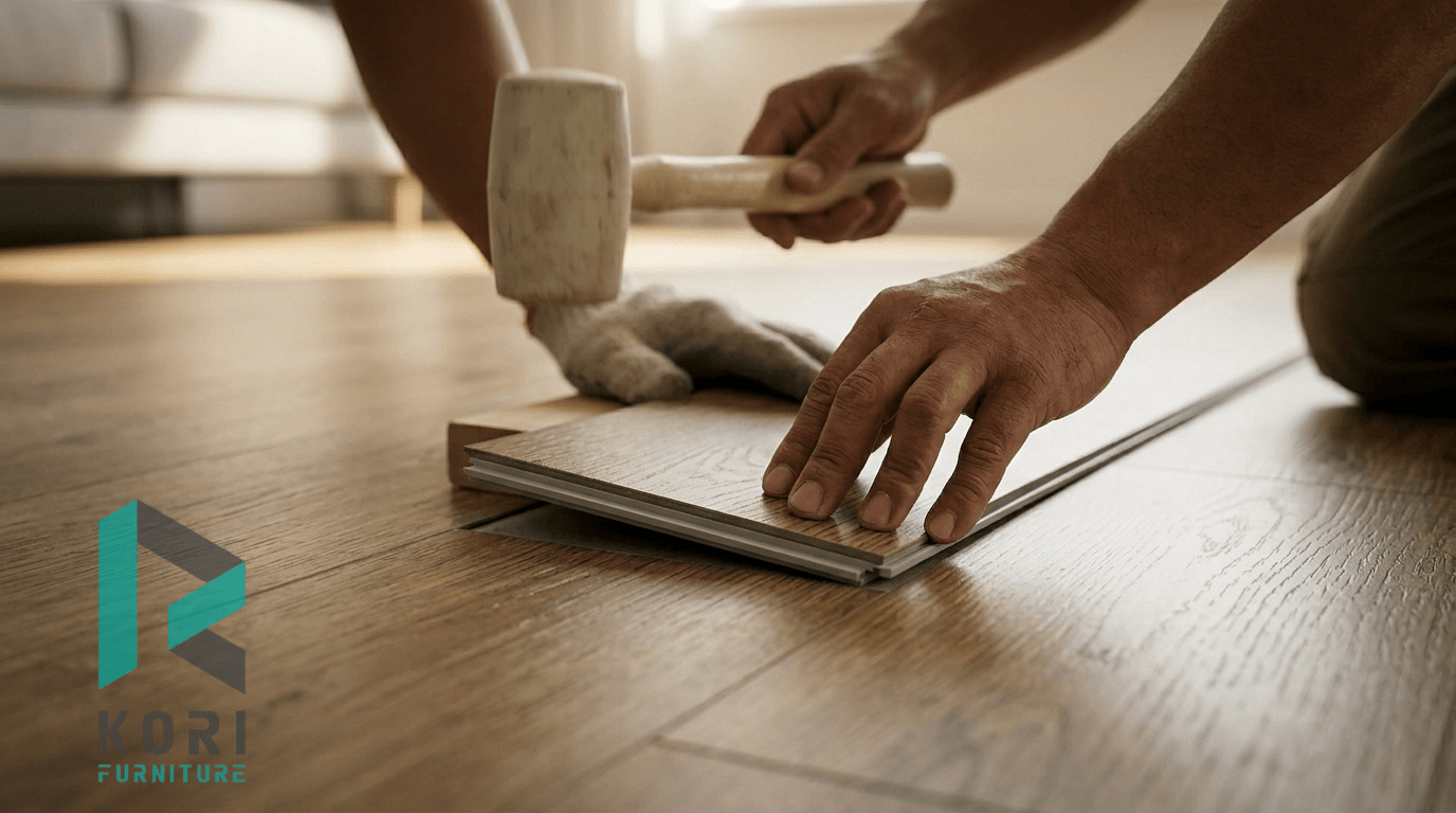 Lắp đặt sàn nhựa theo tiêu chuẩn của kori.com.vn