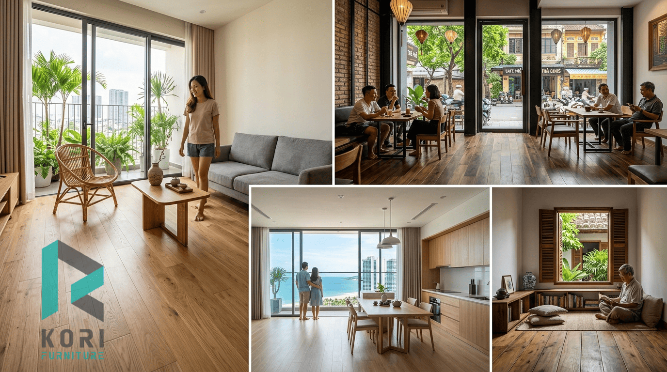 Mẫu sàn gỗ tự nhiên cho các không gian