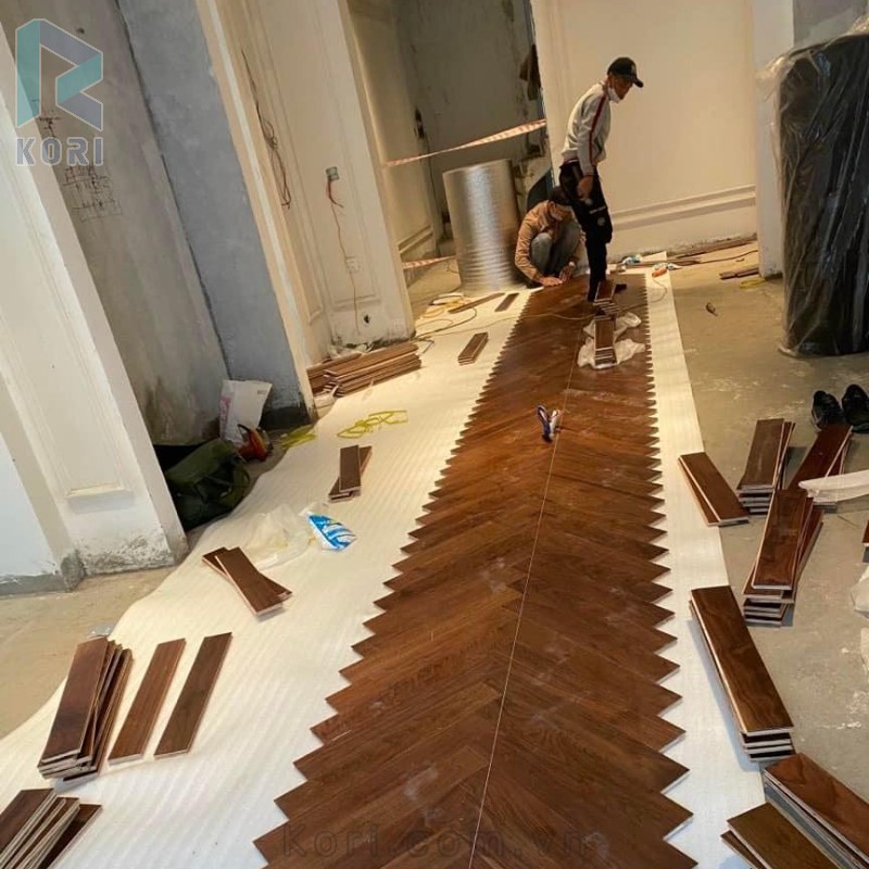 sàn gỗ xương cá tự nhiên