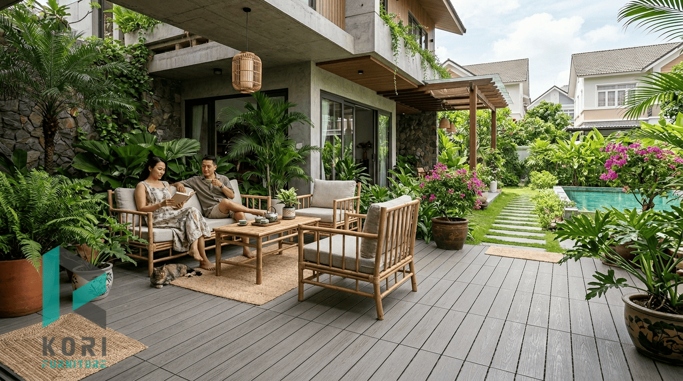 Sàn nhựa ngoài trời dành cho gia đình