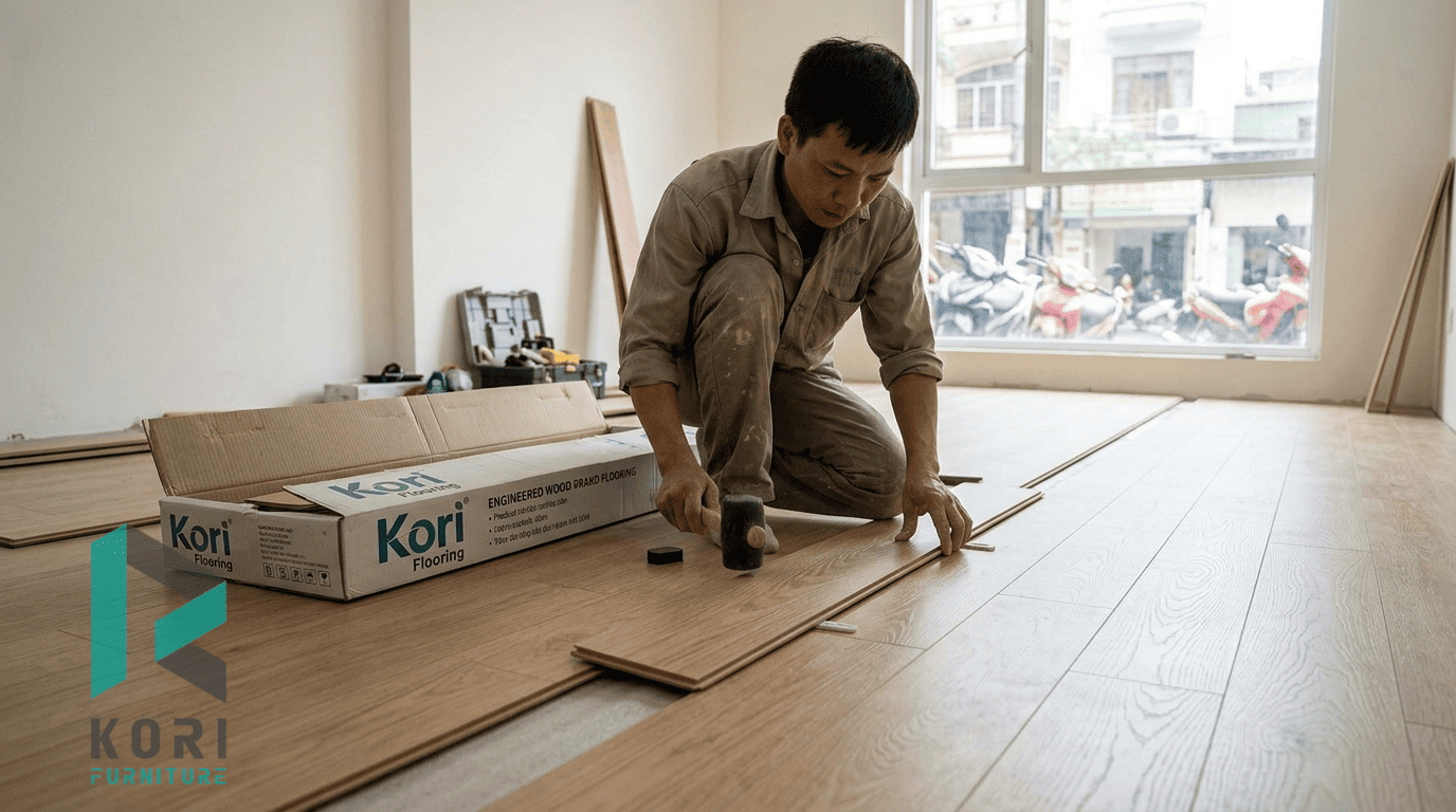 Thi công sàn gỗ công nghiệp giá rẻ