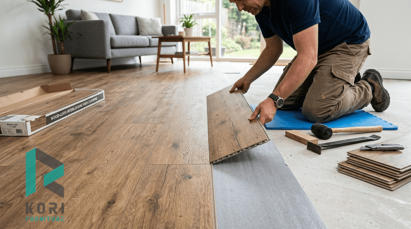 Thi công sàn nhựa giả gỗ hèm khóa chuyên nghiệp