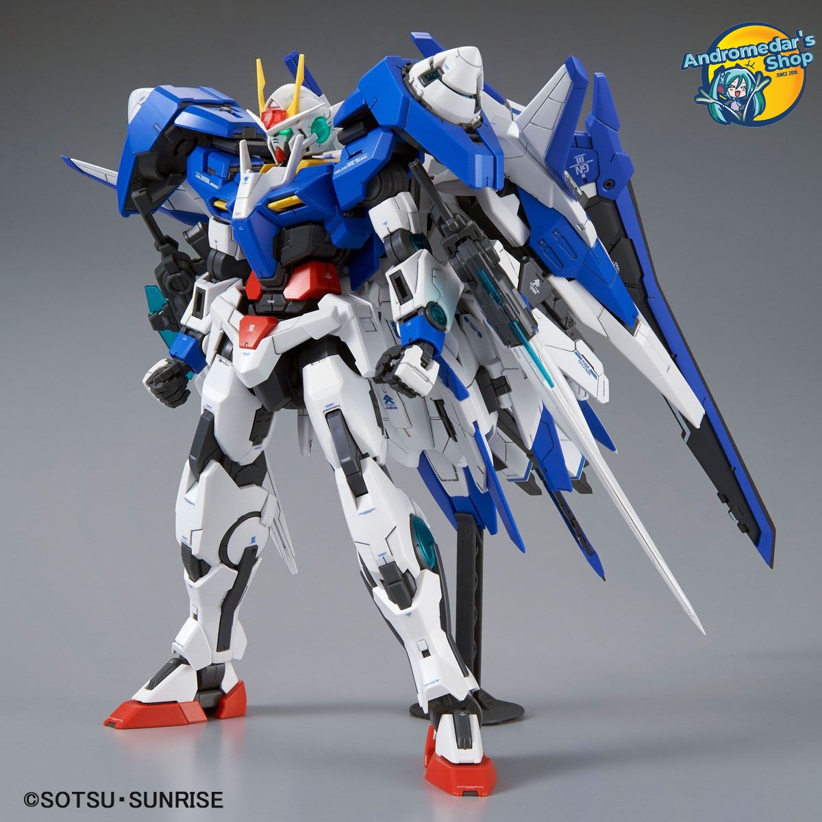 [Bandai] Mô hình lắp ráp Gundam 00 Master Grade MG 1/100 GN-0000+GNR-010/XN 00 XN Raiser Model Kits