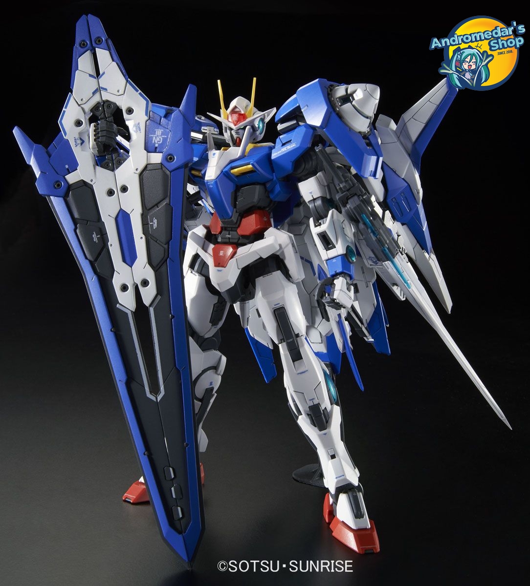 [Bandai] Mô hình lắp ráp Gundam 00 Master Grade MG 1/100 GN-0000+GNR-010/XN 00 XN Raiser Model Kits