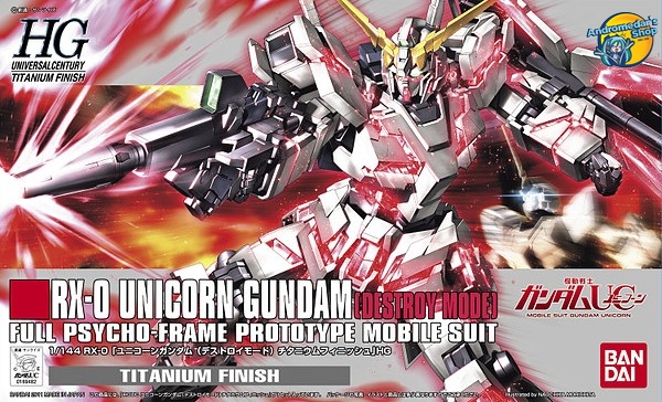 [Bandai] Mô hình lắp ráp Gundam UC High Grade 1/144 HGUC RX-0 Unicorn Gundam Destroy Mode Titanium Finish Model Kits