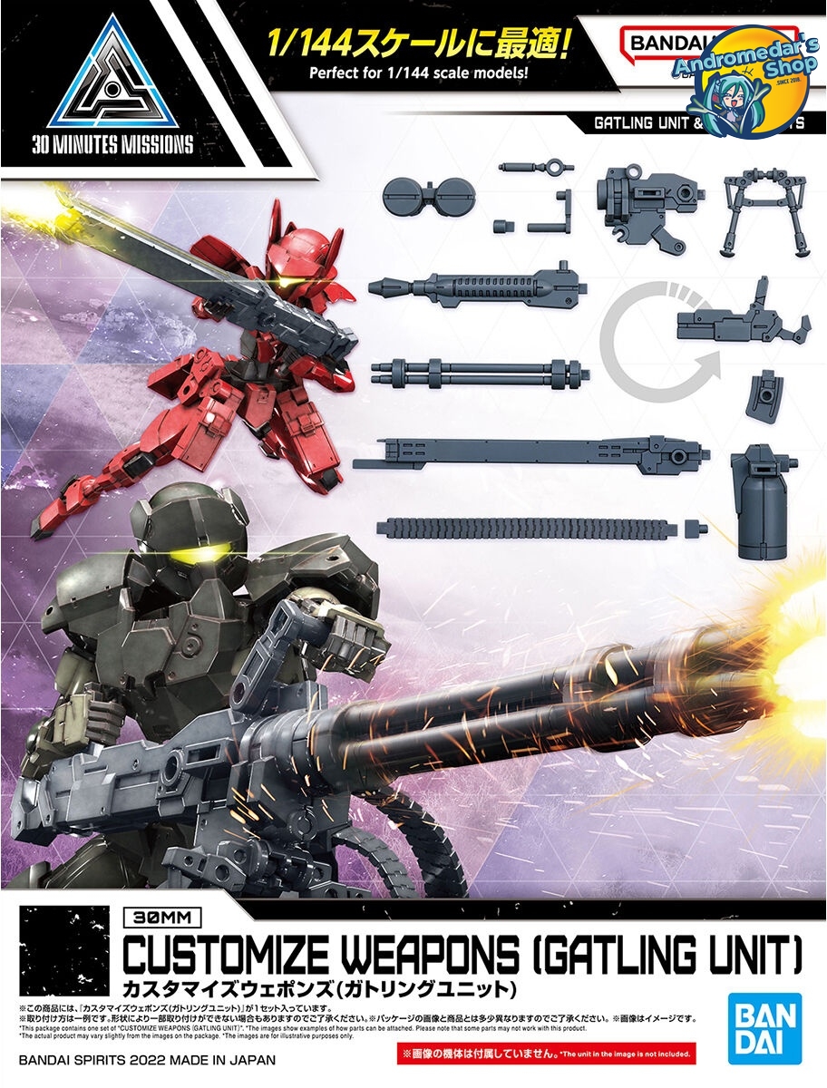 [Bandai] Phụ kiện mô hình lắp ráp 30MM 30Minutes Missions 1/144 Customized Weapons (Gatling Unit) Option Kits