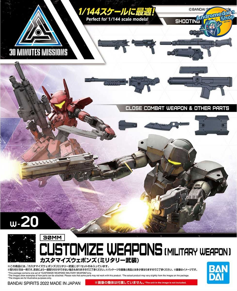 [Bandai] Bộ phụ kiện mô hình lắp ráp 30Minutes Missions 1/144 30MM Customized Weapons (Military Weapon) Option Kits