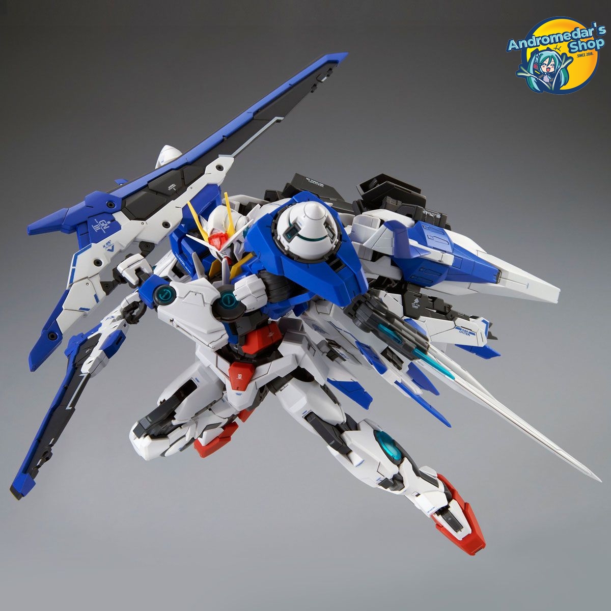 [Bandai] Mô hình lắp ráp Gundam 00 Master Grade MG 1/100 GN-0000+GNR-010/XN 00 XN Raiser Model Kits