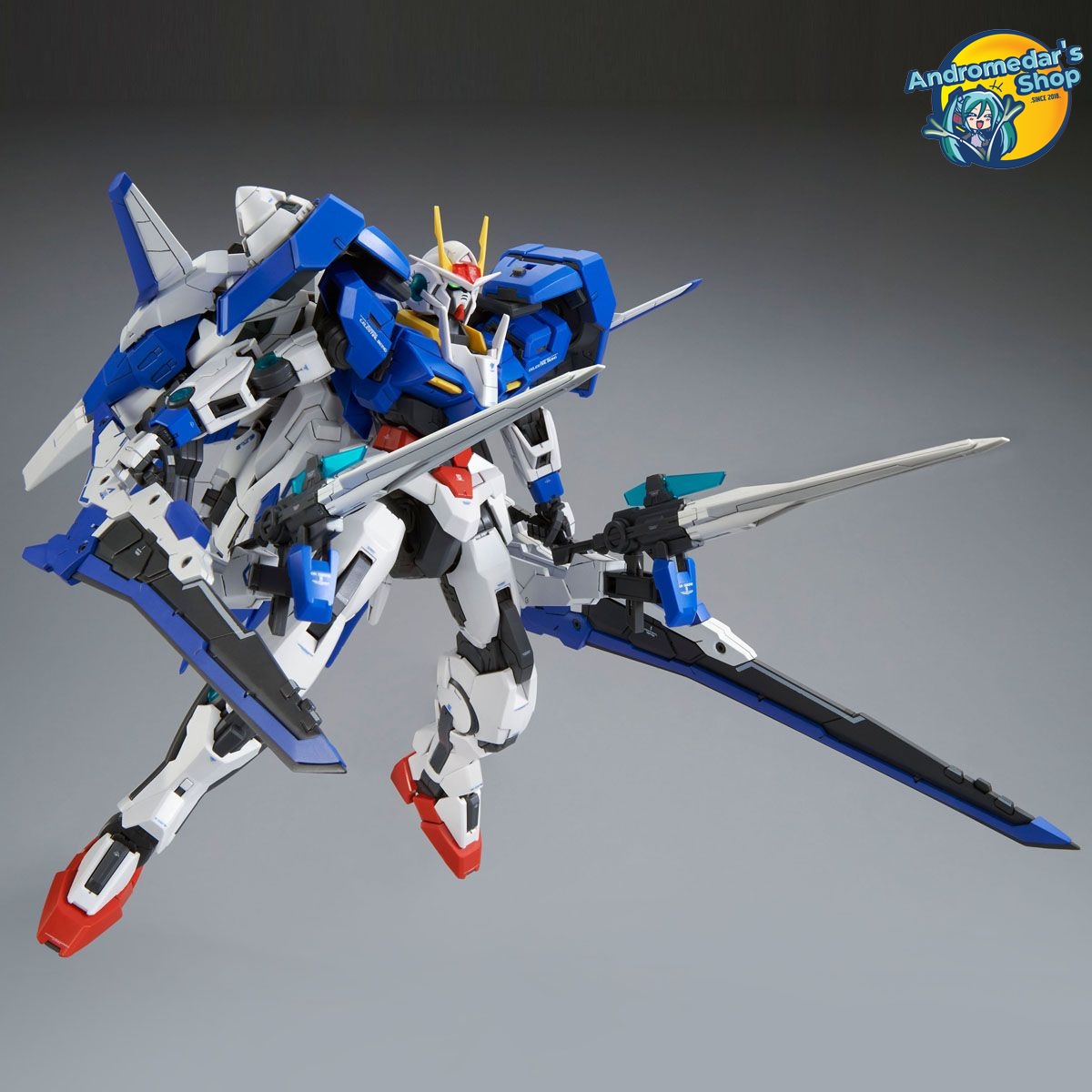 [Bandai] Mô hình lắp ráp Gundam 00 Master Grade MG 1/100 GN-0000+GNR-010/XN 00 XN Raiser Model Kits