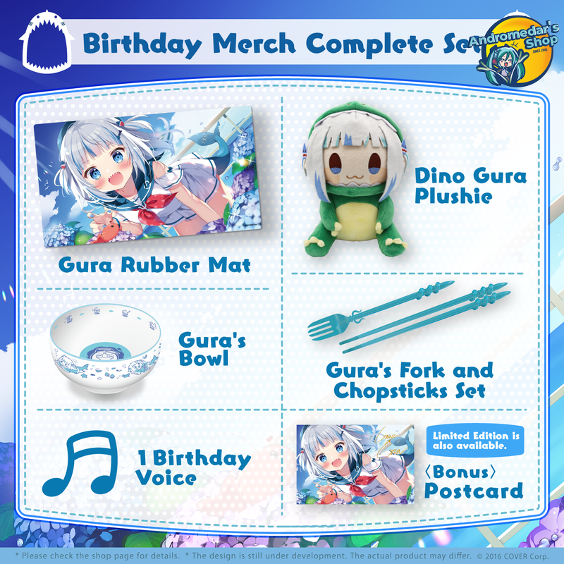 [The Official] Bộ kỉ niệm sinh nhật Gawr Gura Birthday Celebration 2022 Merch Complete Set