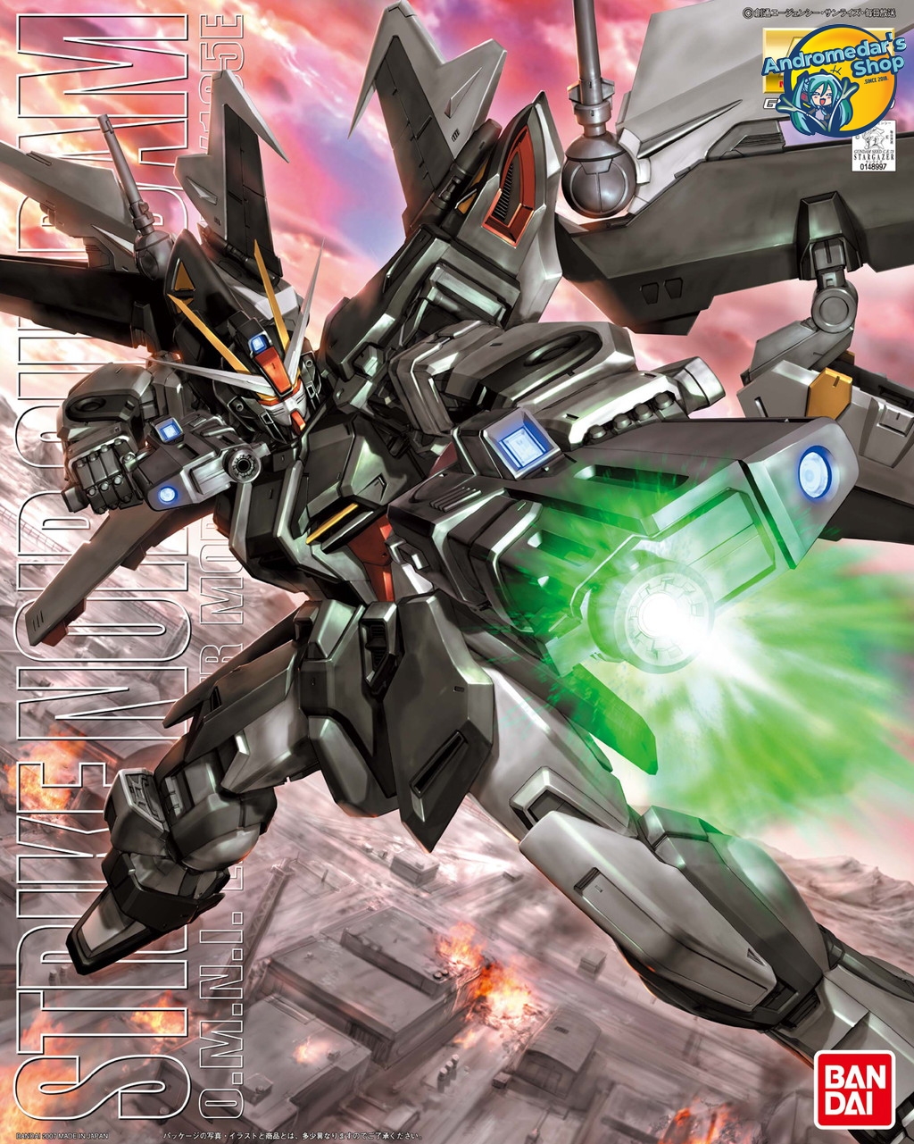 [Bandai] Mô hình lắp ráp Master Grade 1/100 MG GAT-X105E+AQM/E-X09S Strike Noir Gundam Model Kits