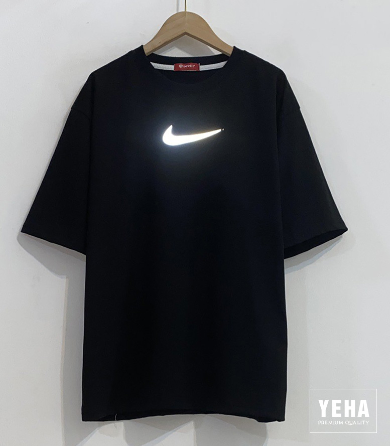 Áo thun unisex phản quang mẫu NIKE màu đen