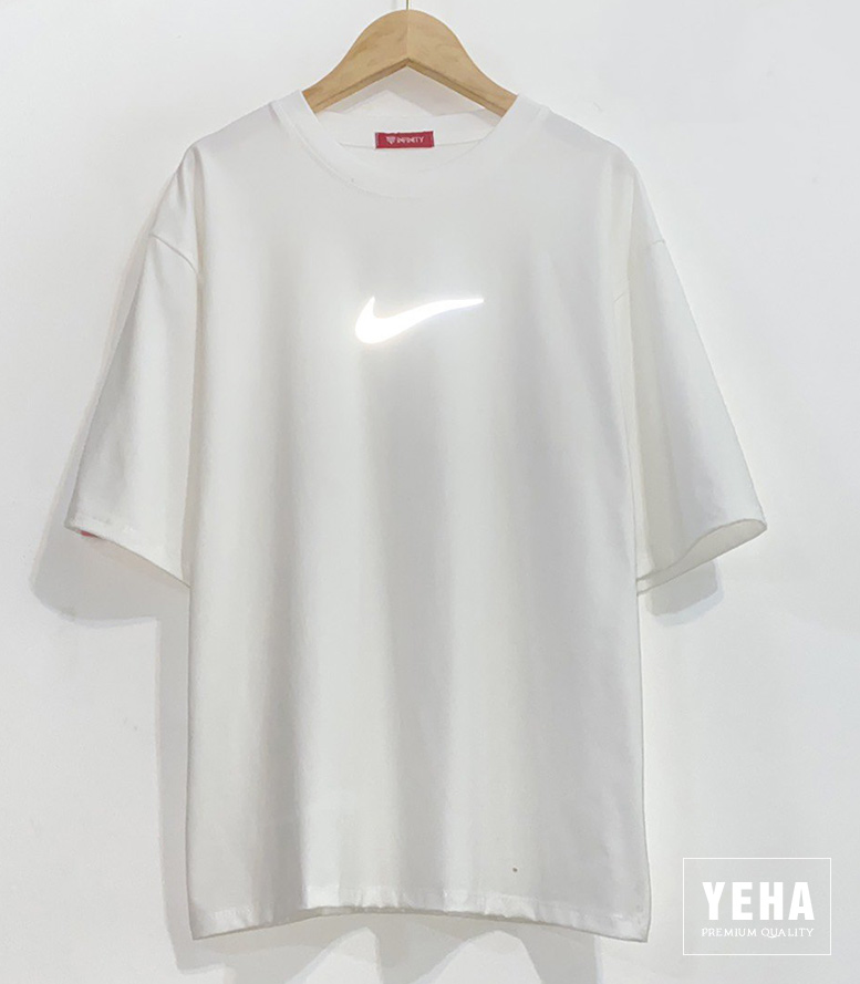 Áo thun unisex phản quang mẫu NIKE màu trắng