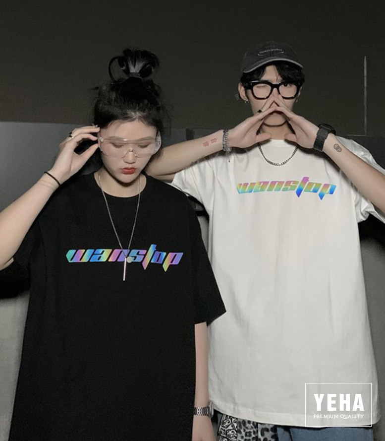 Áo thun phản quang unisex form rộng tay lỡ mẫu WANSTOP