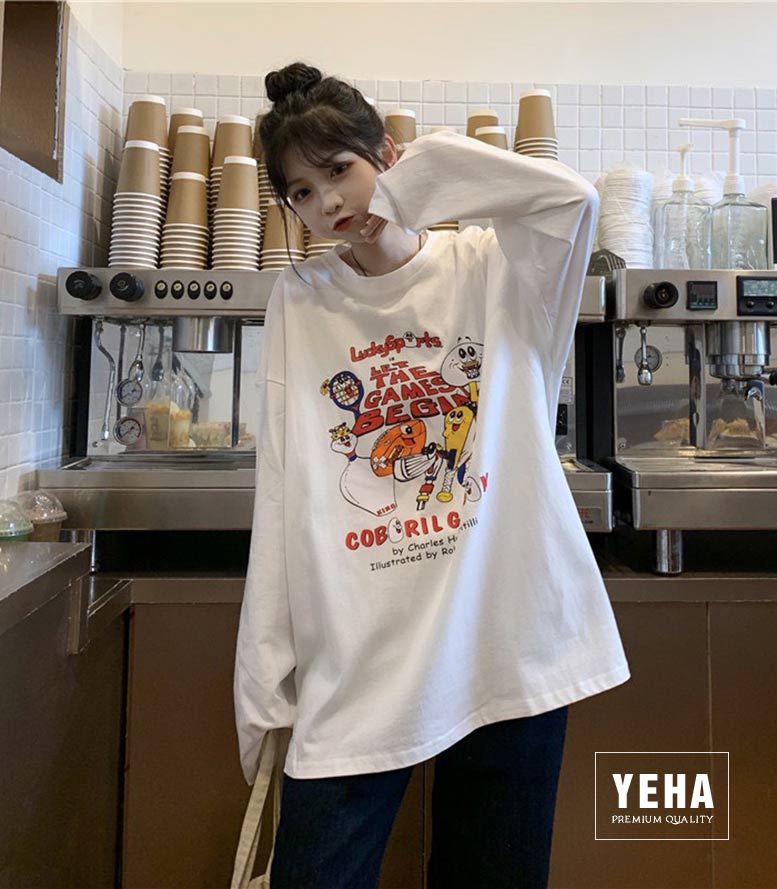 Áo thun tay dài unisex form rộng mẫu LET THE GAME BEGIN