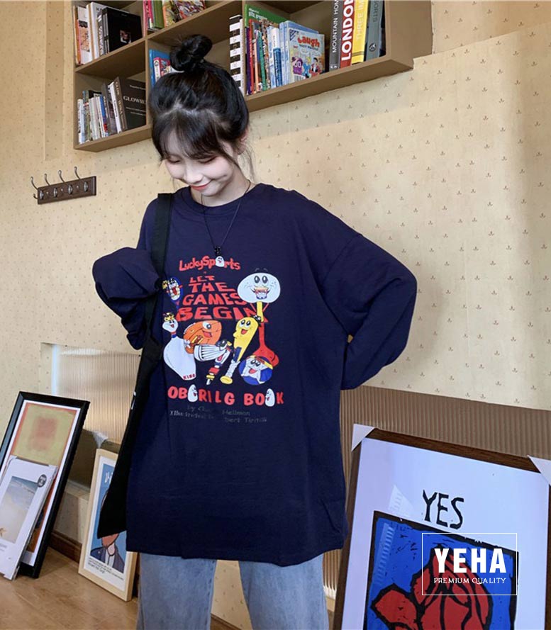 Áo thun tay dài unisex form rộng mẫu LET THE GAME BEGIN