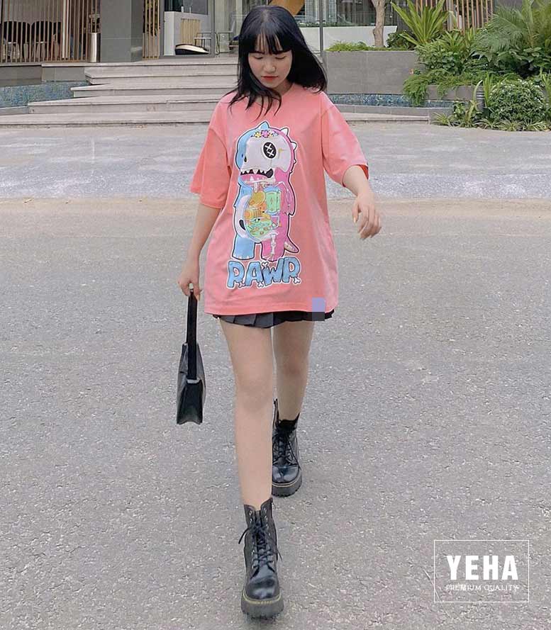 Áo thun unisex form rộng tay lỡ mẫu RAWR XXME