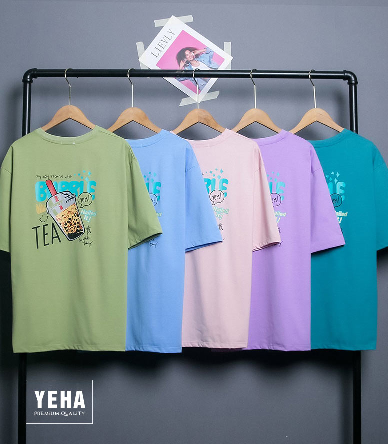 Áo Thun Phông Unisex Tay Lỡ Mẫu TRÀ SỮA BUBBLEDRINK