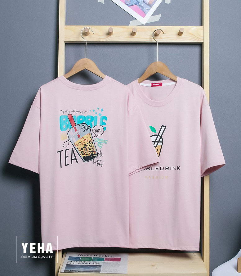 Áo Thun Phông Unisex Tay Lỡ Mẫu TRÀ SỮA BUBBLEDRINK