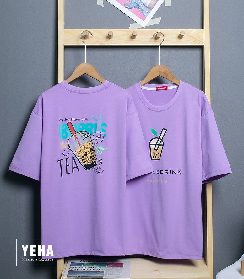 Áo Thun Phông Unisex Tay Lỡ Mẫu TRÀ SỮA BUBBLEDRINK