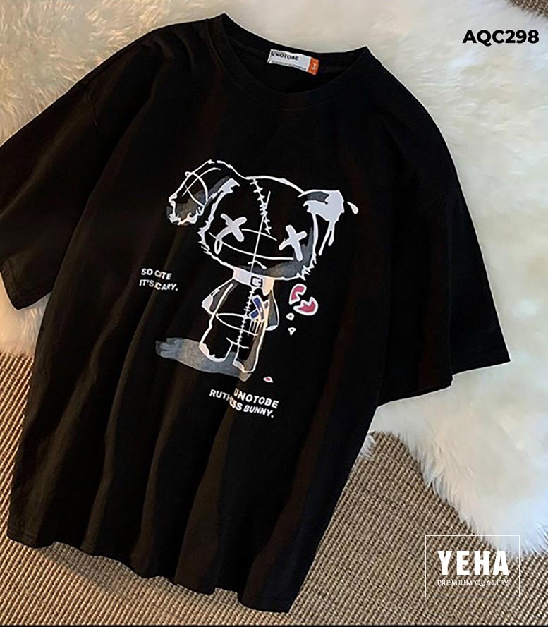 Áo phông thun unisex form rộng tay lỡ mã AQC298.