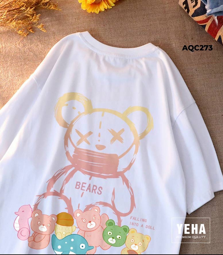 Áo phông thun unisex form rộng tay lỡ mã AQC273