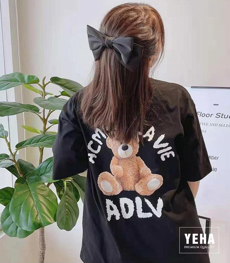 Áo thun phông unisex form rộng tay lỡ mẫu GẤU 3D ADLV