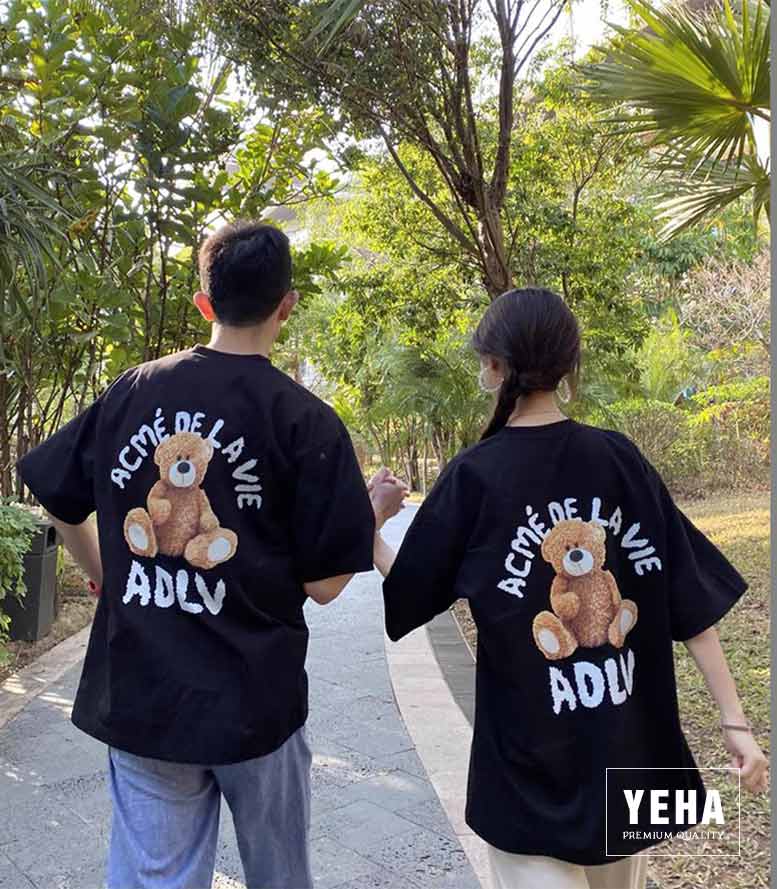 Áo thun phông unisex form rộng tay lỡ mẫu GẤU 3D ADLV