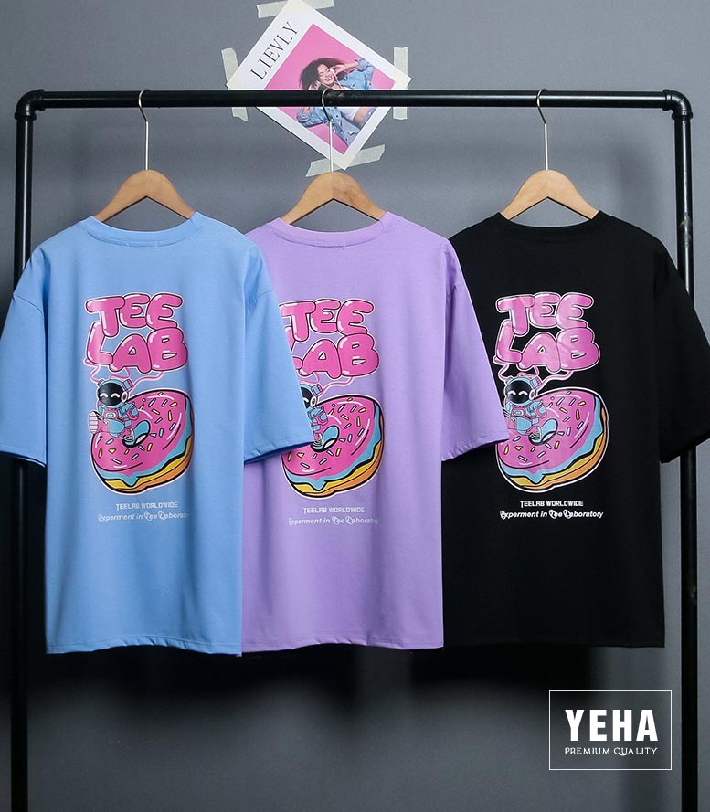 Áo Thun Phông Unisex Form Rộng Tay Lỡ Mẫu TEELAB DONUT