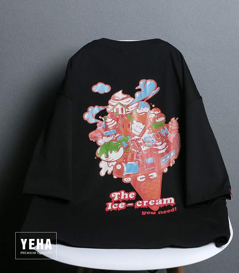 Áo Thun Phông Unisex Form Rộng Tay Lỡ Mẫu THE ICE CREAM