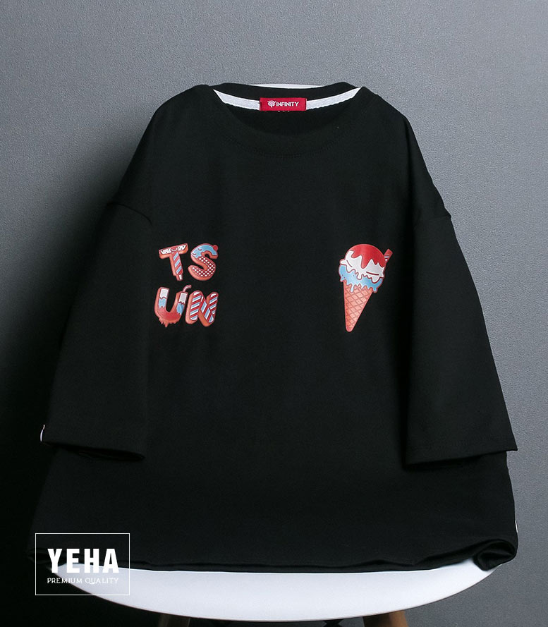 Áo Thun Phông Unisex Form Rộng Tay Lỡ Mẫu THE ICE CREAM