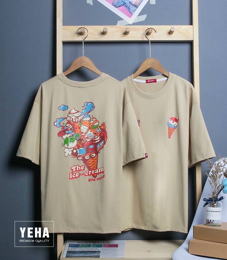 Áo Thun Phông Unisex Form Rộng Tay Lỡ Mẫu THE ICE CREAM