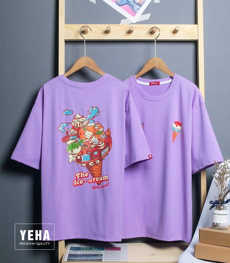 Áo Thun Phông Unisex Form Rộng Tay Lỡ Mẫu THE ICE CREAM