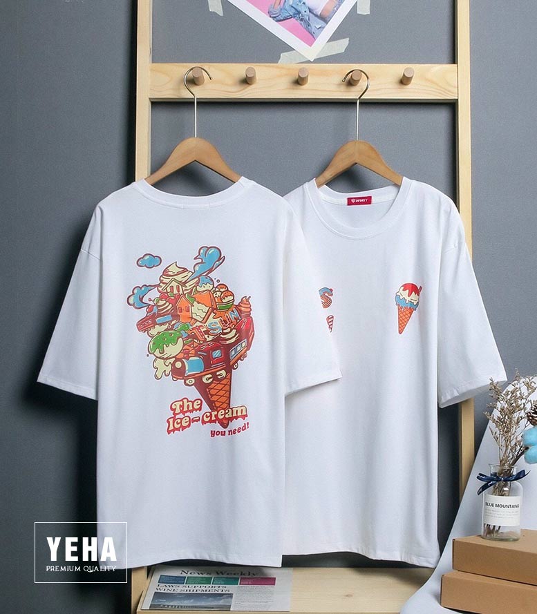 Áo Thun Phông Unisex Form Rộng Tay Lỡ Mẫu THE ICE CREAM