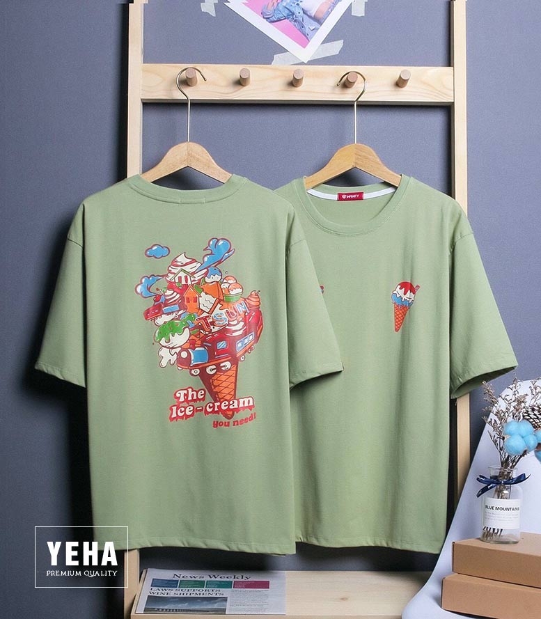 Áo Thun Phông Unisex Form Rộng Tay Lỡ Mẫu THE ICE CREAM