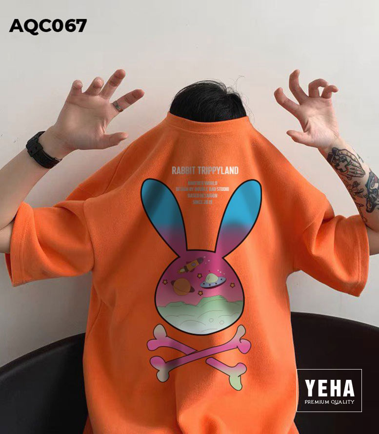Áo phông thun unisex form rộng tay lỡ mã AQC067.
