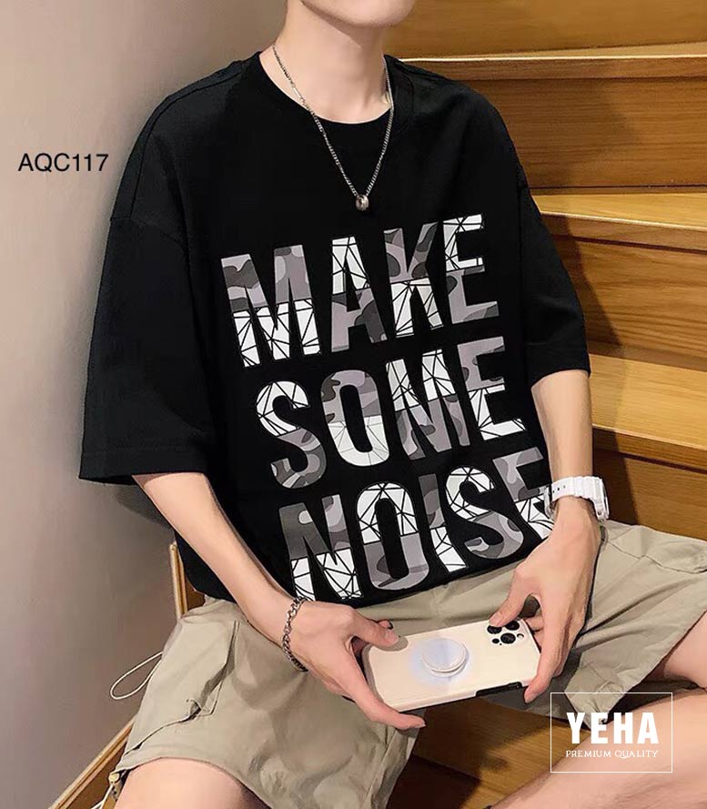 Áo phông thun unisex form rộng tay lỡ mã AQC117.