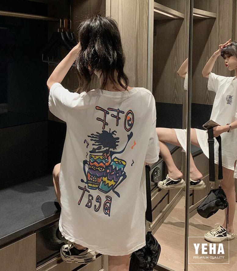 Áo thun unisex tay lỡ form rộng mẫu OFFBEAT màu trắng