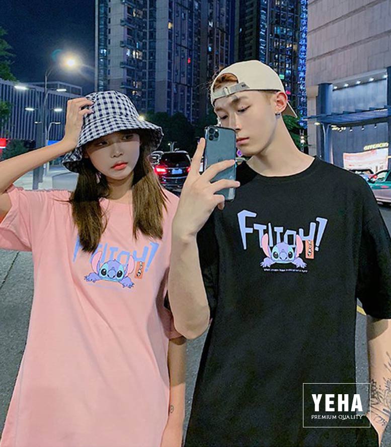 Áo thun unisex form rộng tay lỡ mẫu STICH ĂN MÌ