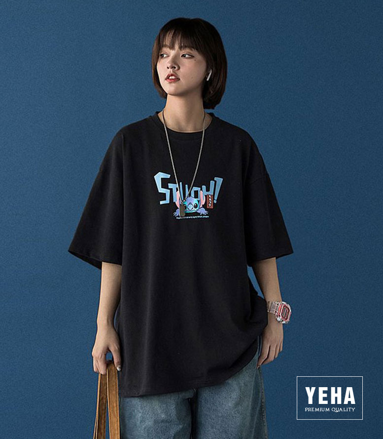Áo thun unisex form rộng tay lỡ mẫu STICH ĂN MÌ