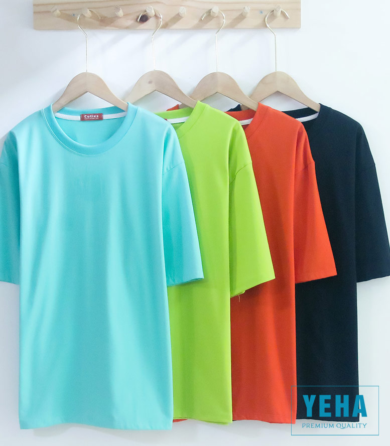 Áo thun unisex form rộng tay lỡ mẫu trơn.