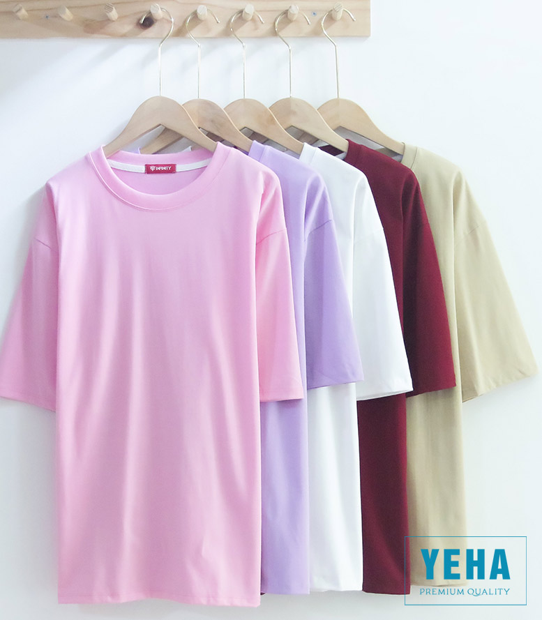 Áo thun unisex form rộng tay lỡ mẫu trơn.